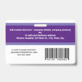 Aangepaste werknemer Foto-ID, streepjescode en Log Badge (Achterkant)