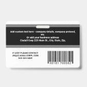 Aangepaste werknemer Foto-ID, streepjescode en Log Badge (Achterkant)