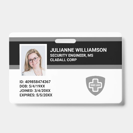 Aangepaste werknemer Foto-ID, streepjescode en Log Badge (Voorzijde)