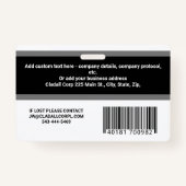 Aangepaste werknemer Foto-ID, streepjescode en Log Badge (Achterkant)