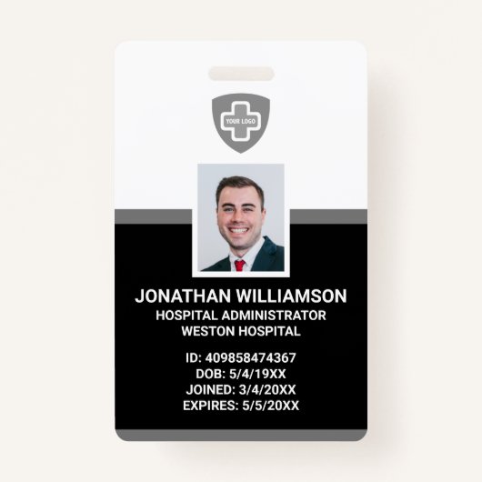 Aangepaste werknemer Foto-ID, streepjescode en Log Badge (Voorkant)