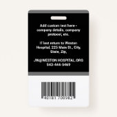 Aangepaste werknemer Foto-ID, streepjescode en Log Badge (Achterkant)