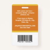 Aangepaste werknemer Foto-ID, streepjescode en Log Badge (Achterkant)