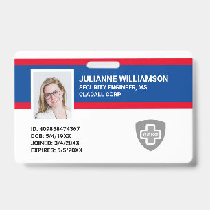 Aangepaste werknemer Foto-ID, streepjescode en Log Badge