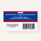 Aangepaste werknemer Foto-ID, streepjescode en Log Badge (Achterkant)