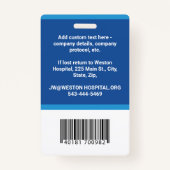 Aangepaste werknemer Foto-ID, streepjescode en Log Badge (Achterkant)