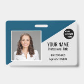 Aangepaste werknemer foto ID streepjescode Logo Na Badge (Voorzijde)