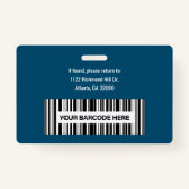 Aangepaste werknemer foto ID streepjescode Logo Na Badge (Achterkant)