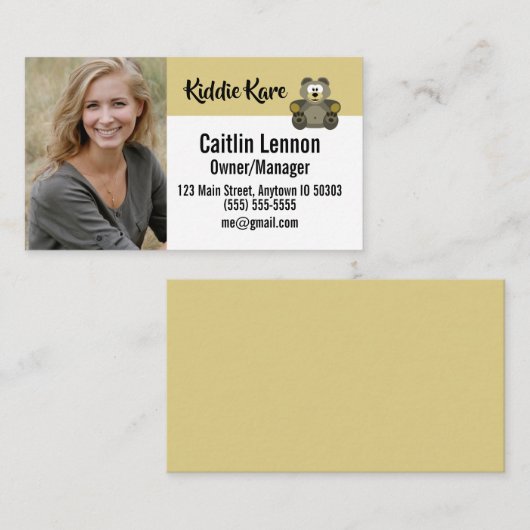 Aangepaste werknemer Foto-ID Visitekaartje (Voorkant / Achterkant)