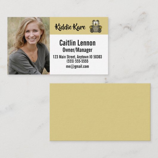 Aangepaste werknemer Foto-ID Visitekaartje (Voorkant / Achterkant)