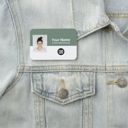 Aangepaste werknemer Foto, Logo, beroep Naamplaatje (In situ)