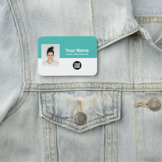 Aangepaste werknemer Foto, Logo, beroep Naamplaatje (In situ)