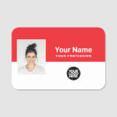 Aangepaste werknemer Foto, Logo, beroep Naamplaatje (Voorkant)