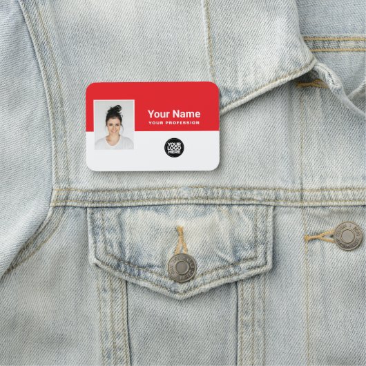 Aangepaste werknemer Foto, Logo, beroep Naamplaatje (In situ)