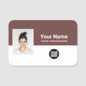 Aangepaste werknemer Foto, Logo, beroep Naamplaatje (Voorkant)