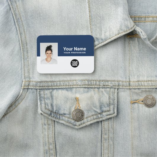 Aangepaste werknemer Foto, Logo, beroep Naamplaatje (In situ)