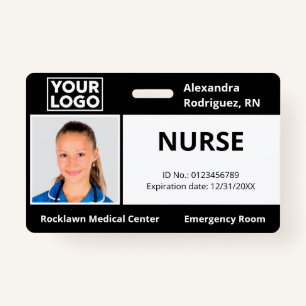 Aangepaste werknemer Foto Logo Black Medical ID Badge