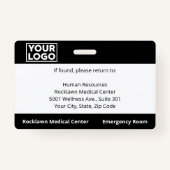 Aangepaste werknemer Foto Logo Black Medical ID Badge (Achterkant)