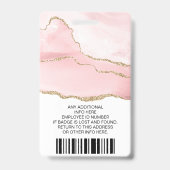 Aangepaste Werknemer, Foto, Logo Naam Badge Blush  (Achterkant)