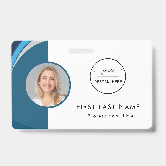 Aangepaste werknemer - Foto, Logo, naam-ID Badge (Voorkant)
