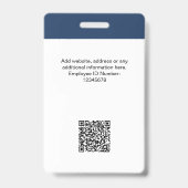 Aangepaste werknemer Foto, Logo, naam, QR-code Badge (Achterkant)