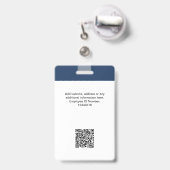 Aangepaste werknemer Foto, Logo, naam, QR-code Badge (Achterkant met intrekbare clip)