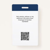 Aangepaste werknemer Foto, Logo, naam, QR-code Badge (Achterkant)