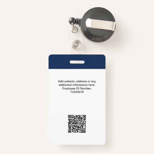 Aangepaste werknemer Foto, Logo, naam, QR-code Badge (Achterkant met intrekbare)