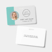 Aangepaste werknemer - Foto, Logo, naamplaatje Badge (Voor- en achterkant)