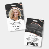 Aangepaste werknemer, foto, Logo, naamplaatje zwar Badge (Voor- en achterkant)