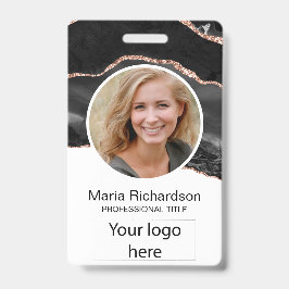 Aangepaste werknemer, foto, Logo, naamplaatje zwar Badge