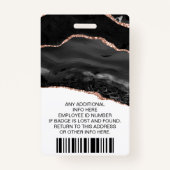 Aangepaste werknemer, foto, Logo, naamplaatje zwar Badge (Achterkant)