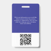 Aangepaste werknemer Foto Logo QR codenaam Badge (Achterkant)