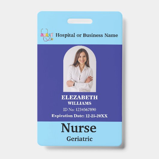 Aangepaste werknemer Foto Logo QR codenaam Badge (Voorzijde)