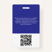 Aangepaste werknemer Foto Logo QR codenaam Badge (Achterkant)