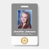 Aangepaste werknemer - foto logo streepjescode naa badge (Voorzijde)