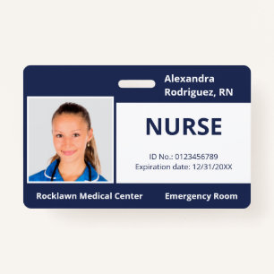 Aangepaste werknemer Foto marine Blue Medical ID Badge