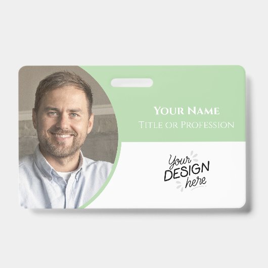 Aangepaste werknemer, foto, naam, titel, logo, bar badge (Voorzijde)