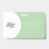 Aangepaste werknemer, foto, naam, titel, logo, bar badge (Achterkant)