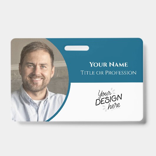 Aangepaste Werknemer, Foto, Naam, Titel, Logo, Bar Badge (Voorzijde)