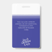 Aangepaste Werknemer, Foto, Naam, Titel, Logo, Bar Badge (Achterkant)