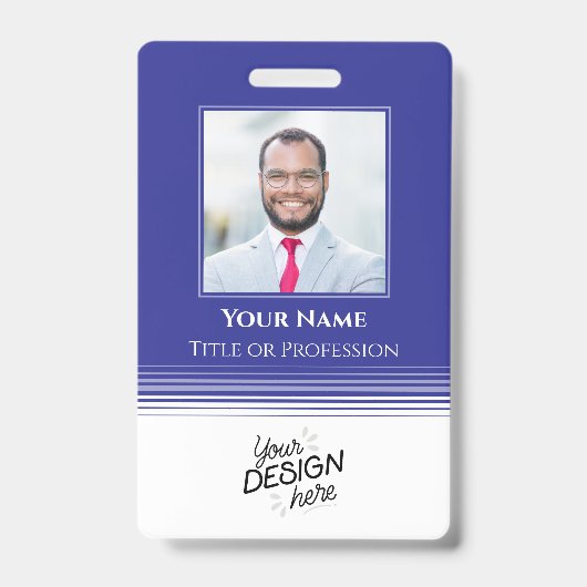 Aangepaste Werknemer, Foto, Naam, Titel, Logo, Bar Badge (Voorzijde)