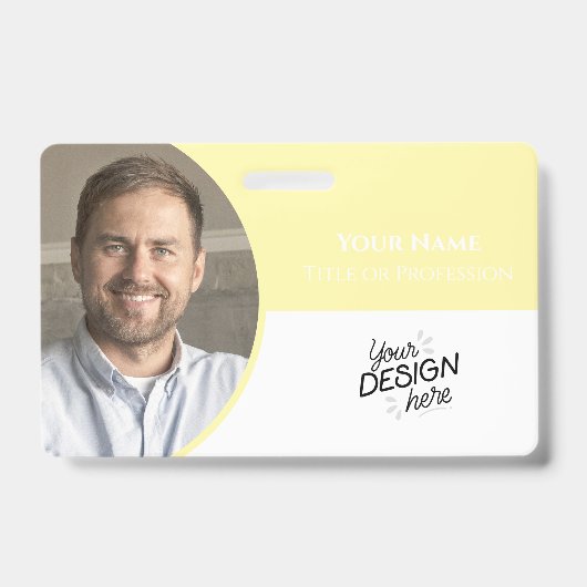 Aangepaste werknemer, foto, naam, titel, logo, bar badge (Voorzijde)