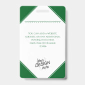 Aangepaste Werknemer, Foto, Naam, Titel, Logo, Bar Badge (Achterkant)
