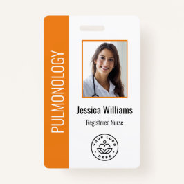 Aangepaste werknemer Foto Oranje White Medical ID Badge