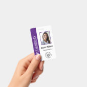 Aangepaste werknemer Foto Paars White Medical ID Badge (Handheld)