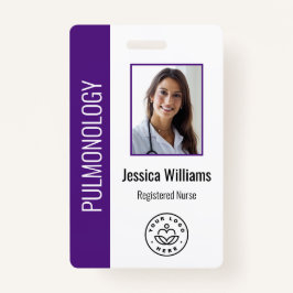 Aangepaste werknemer Foto Paars White Medical ID Badge