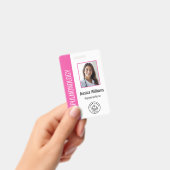 Aangepaste werknemer Foto roze Witte Medische ID Badge (Handheld)