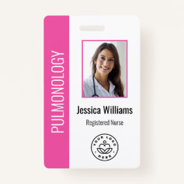 Aangepaste werknemer Foto roze Witte Medische ID Badge
