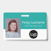 Aangepaste werknemer - Foto, streepjescode, Logo,  Badge (Voorkant)